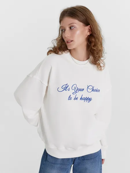 Изображение товара Свитшот Mark Formelle 122813/1 (р.164/170-104-110, белый/534-D вышивка)