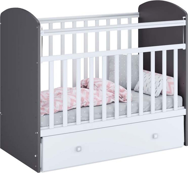 Изображение товара Детская кроватка Фея 750 / 0002551.176 (графит/белый)