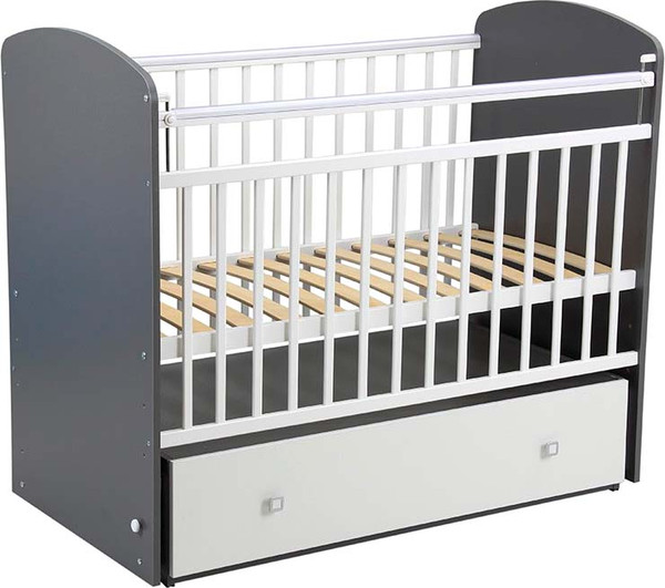 Изображение товара Детская кроватка Фея 750 / 0002551.176 (графит/белый)