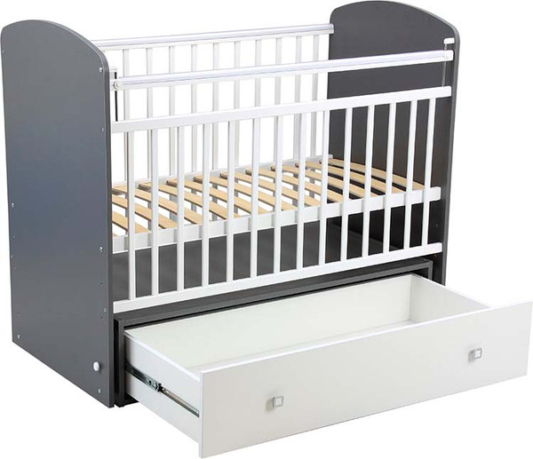 Изображение товара Детская кроватка Фея 750 / 0002551.176 (графит/белый)