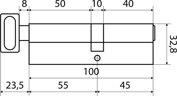 Изображение товара Цилиндровый механизм замка Стандарт Max 100 (45x55В) SN перф. ключ/верт. (5 ключей)