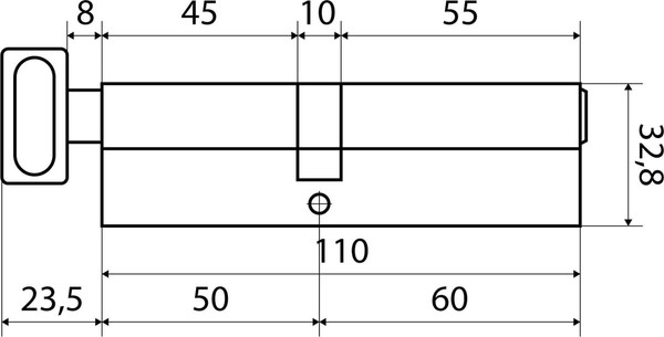 Изображение товара Цилиндровый механизм замка Стандарт Max 110 (60x50В) SN перф. ключ/верт. (5 ключей)
