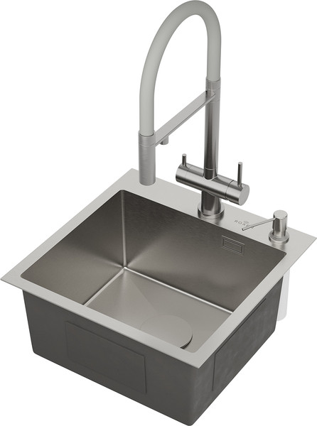 Изображение товара Мойка кухонная Roxen Simple 560220-45 с ролл-матом и дозатором (сатин)
