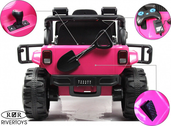 Изображение товара Детский автомобиль RiverToys T222TT 4WD (розовый)