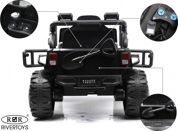 Изображение товара Детский автомобиль RiverToys T222TT 4WD (черный)