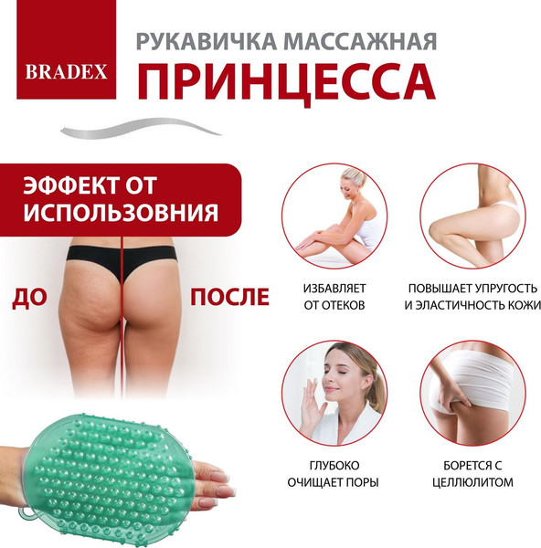 Изображение товара Массажер механический Bradex Рукавичка Принцесса / KZ 0959