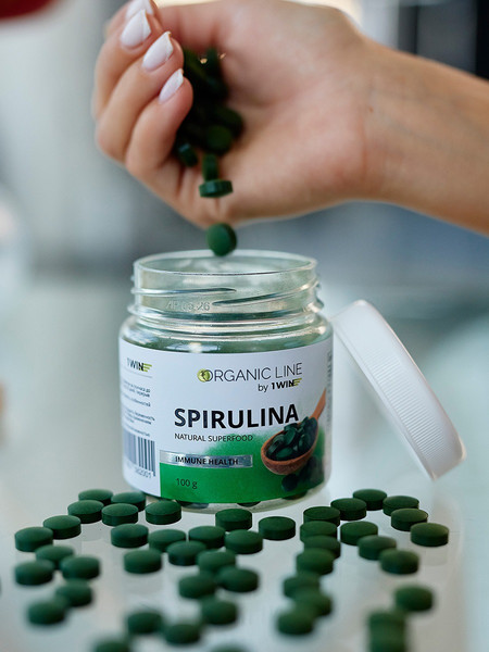 Изображение товара Пищевая добавка 1WIN Спирулина в таблетках (100г)