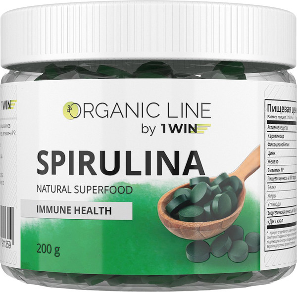 Изображение товара Пищевая добавка 1WIN Спирулина в таблетках (200г)