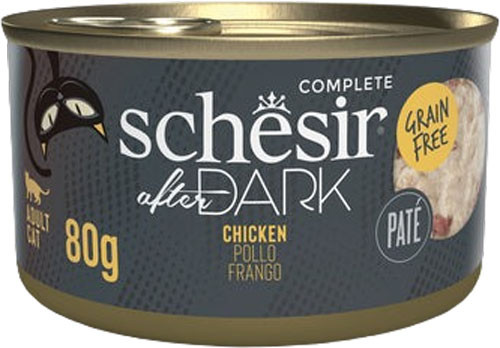 Изображение товара Влажный корм для кошек Schesir After Dark паштет с курицей (80г)