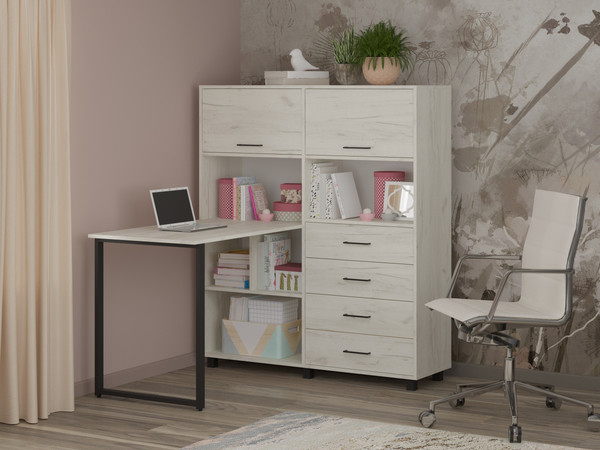 Изображение товара Письменный стол Премиум Персона-13 (дуб крафт белый)