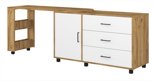 Изображение товара Компьютерный стол Премиум Персона-14 (дуб бунратти/белый)