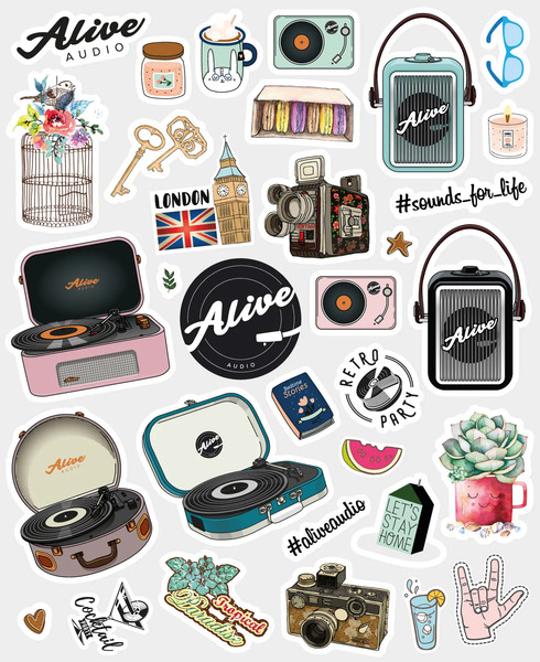 Изображение товара Проигрыватель виниловых пластинок Alive Audio Glam Mist c Bluetooth / GLM-01-MS