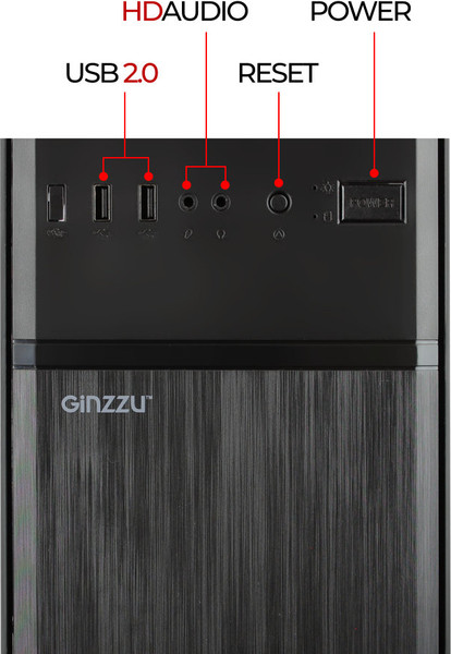 Изображение товара Корпус для компьютера Ginzzu A420 (черный)