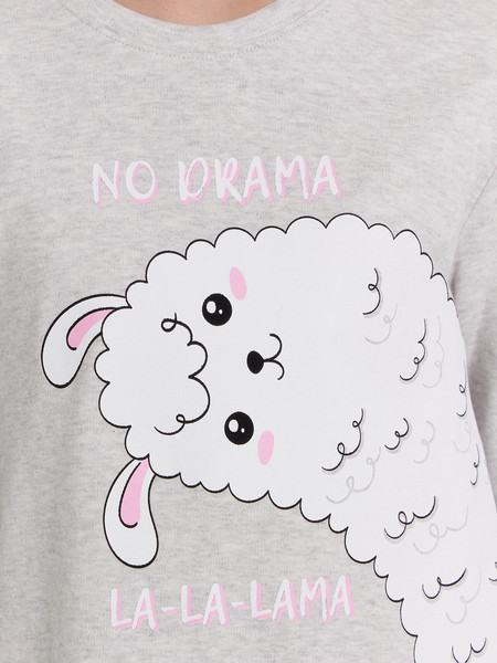 Изображение товара Пижама детская Mark Formelle 567743 (р.128-64, серый меланж 4306-А/треугольники на розовом)