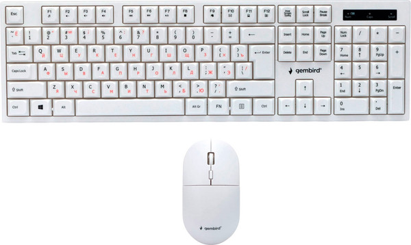 Изображение товара Комплект клавиатура и мышь Gembird KBS-6000-W (белый)