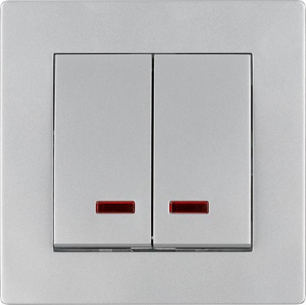 Изображение товара Выключатель TDM Сенеж SQ1816-0214 (серебристый металлик)