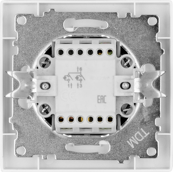 Изображение товара Выключатель TDM Сенеж SQ1816-0214 (серебристый металлик)