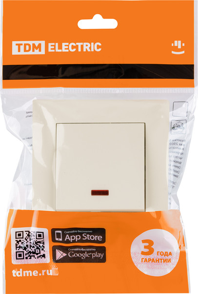 Изображение товара Выключатель TDM Сенеж SQ1816-0113 (слоновая кость)