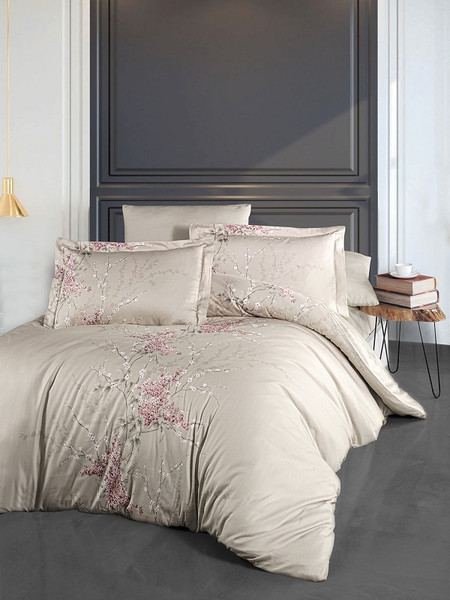 Изображение товара Комплект постельного белья DO&CO Delux Wisteria 1.5сп / 12277 (бежевый)