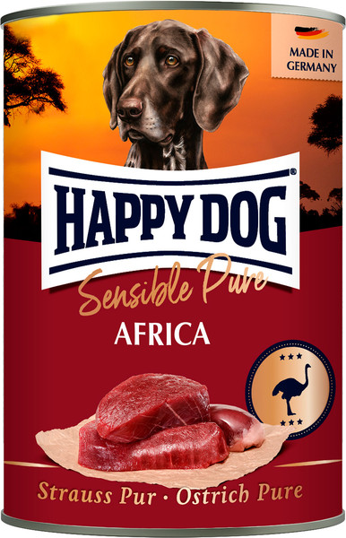 Изображение товара Влажный корм для собак Happy Dog Sensible Africa Страус (400г)