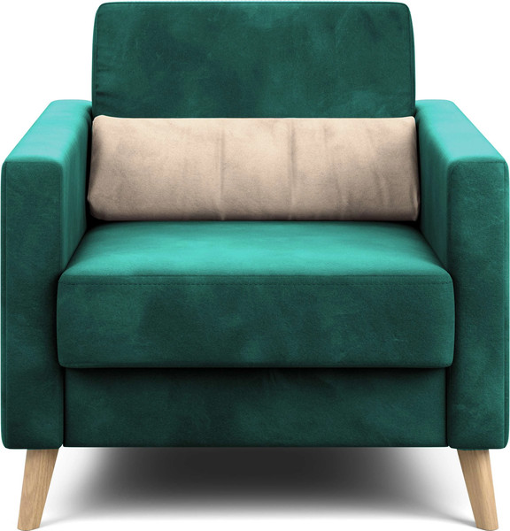Изображение товара Кресло мягкое Мебельград Норд Стандарт (мора зеленый/мора бежевый)