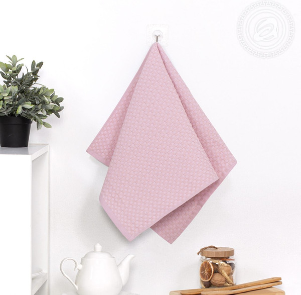 Изображение товара Полотенце АртПостель Вафельное Эмилия Клетка (40x70, пудровый)