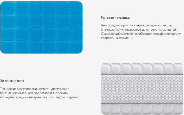 Изображение товара Ортопедическая подушка Сонум Middle Gel 60x40