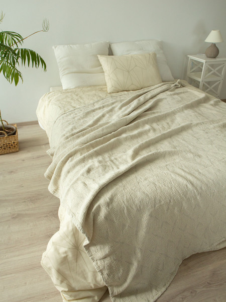 Изображение товара Плед Pole Kvetak (Беларускі лён) 195х220 23С111-ШР/у/л.с.уп. (330 Амарант 778)