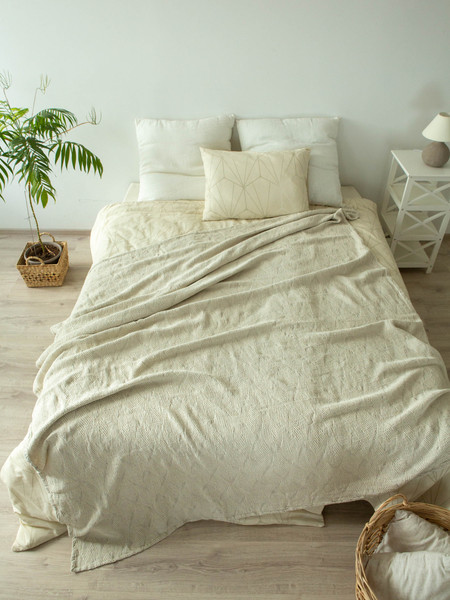 Изображение товара Плед Pole Kvetak (Беларускі лён) 195х220 23С111-ШР/у/л.с.уп. (330 Амарант 778)