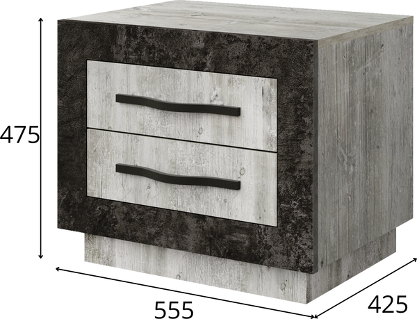 Изображение товара Прикроватная тумба Мебель-КМК 2Я Эстель 0738.8-02 (сосна шале/бетон спаркс 861)