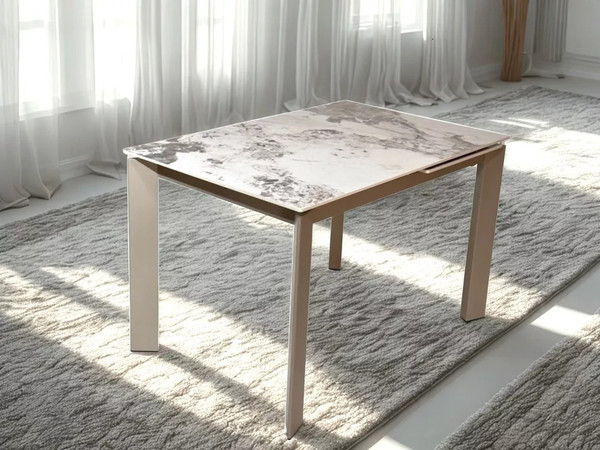 Изображение товара Обеденный стол M-City Corner 120 Gloss / 614M05846 (Luxury Pandora Solid Ceramic/Taupe)