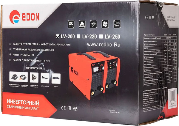 Изображение товара Инвертор сварочный Edon LV-200 / 20283