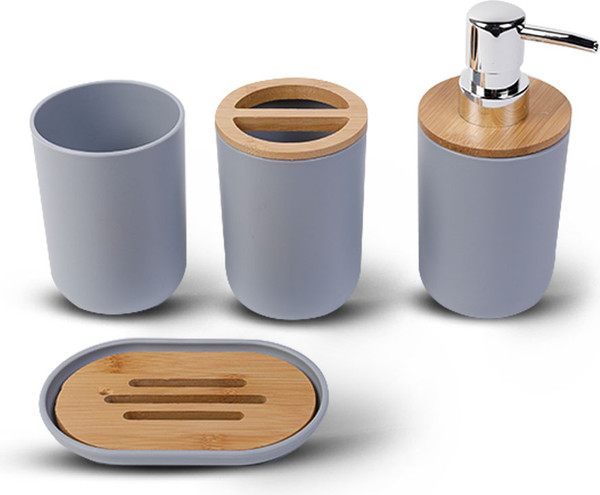 Изображение товара Набор аксессуаров для ванной и туалета Solmax&Home SM90522 (серый)