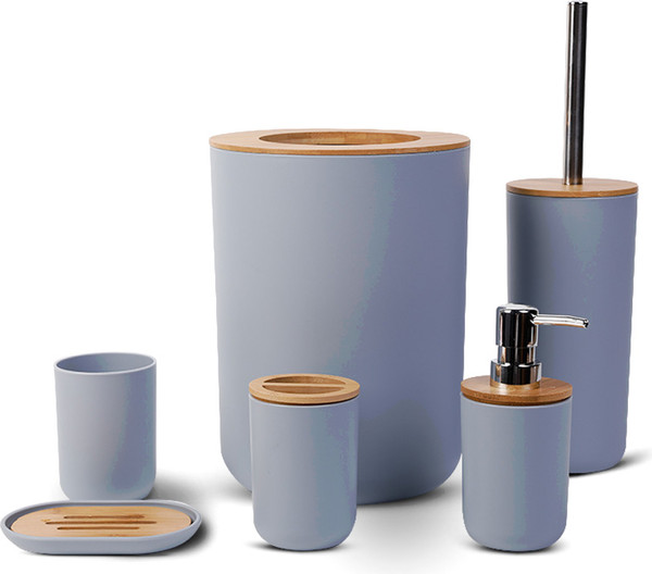 Изображение товара Набор аксессуаров для ванной и туалета Solmax&Home SM90522 (серый)