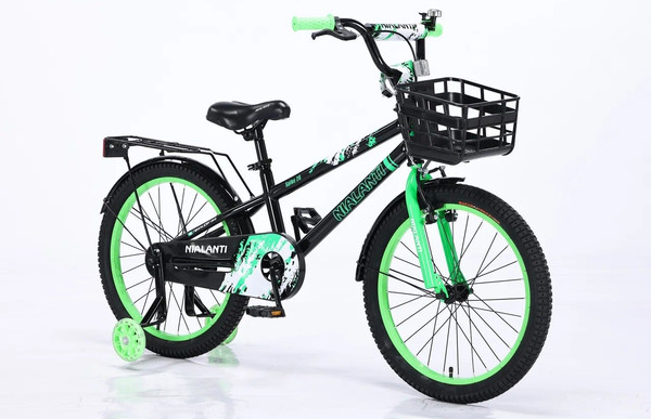 Изображение товара Детский велосипед Nialanti Spike 20 2025 (черный/зеленый, разобранный, в коробке)