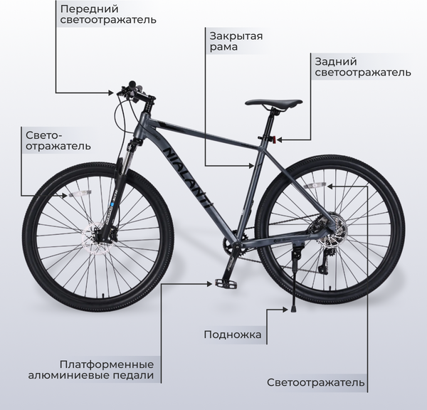 Изображение товара Велосипед Nialanti Infiniti 29 HD 2025 (21, графитовый)