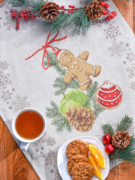 Изображение товара Набор полотенец Pole Kvetak (Беларускі лён) 46x60 24С112-ШР/рп/фкор/к. (345 Рождественские пряники 1/сорт 1)