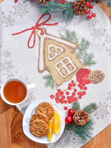 Изображение товара Набор полотенец Pole Kvetak (Беларускі лён) 46x60 24С112-ШР/рп/фкор/к. (345 Рождественские пряники 1/сорт 1)