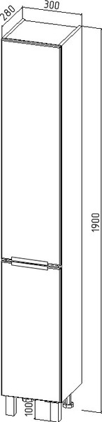 Изображение товара Шкаф-пенал для ванной Viant Берлин / VBER300C-PEN
