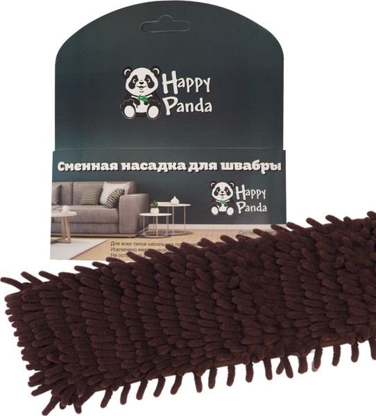 Изображение товара Моп для швабры Happy Panda Лапша из микрофибры HP-RM04BR (коричневый)
