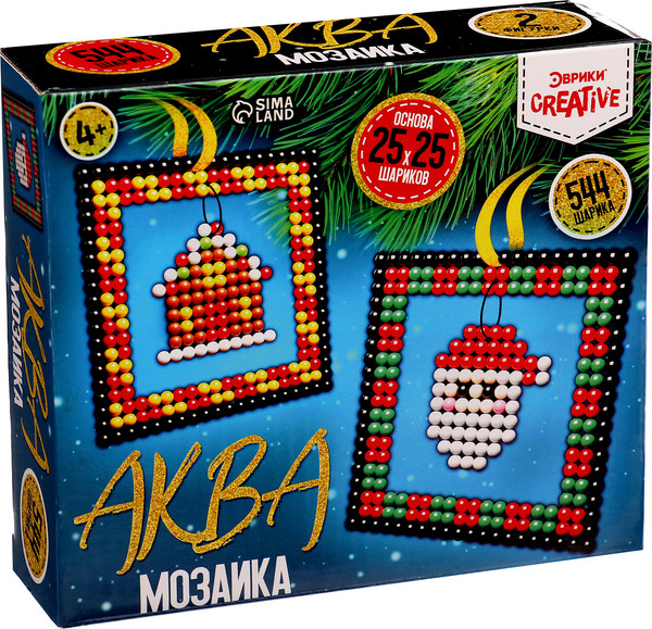 Изображение товара Развивающая игра Эврики Аквамозаика. Шары с Дедом Морозом и домиком / 10277471