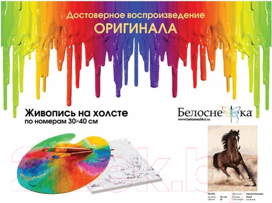 Изображение товара Картина по номерам БЕЛОСНЕЖКА Галоп / 107-AS