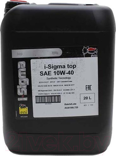 Изображение товара Моторное масло Eni I-Sigma Top 10W40 (20л)