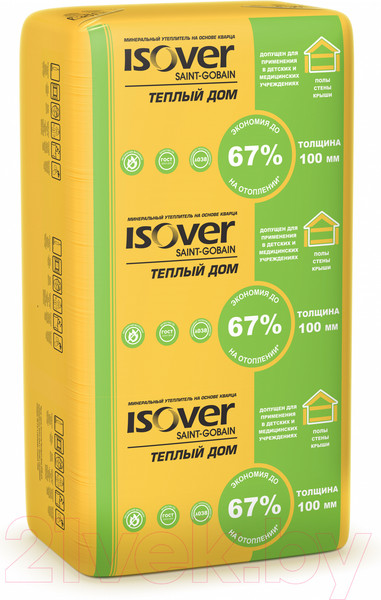 Изображение товара Минеральная вата Vetonit (Isover) Теплый Дом 100x610x1170/Y