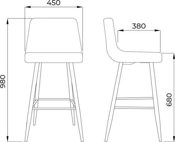 Изображение товара Стул барный AksHome Mia (бежевый велюр HLR08/черный)