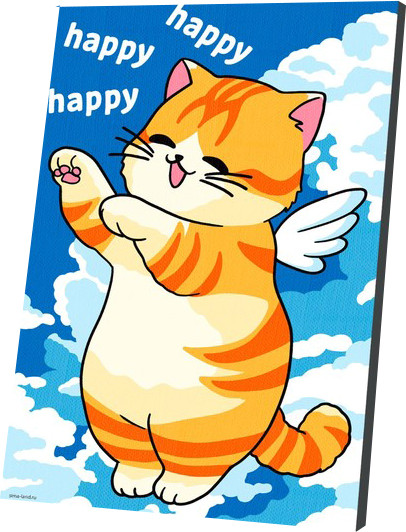 Изображение товара Картина по номерам Школа талантов Счастливый котик / 10667305