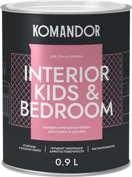 Изображение товара Краска KOMANDOR Interior Kids&Bedroom База А (0.9л)