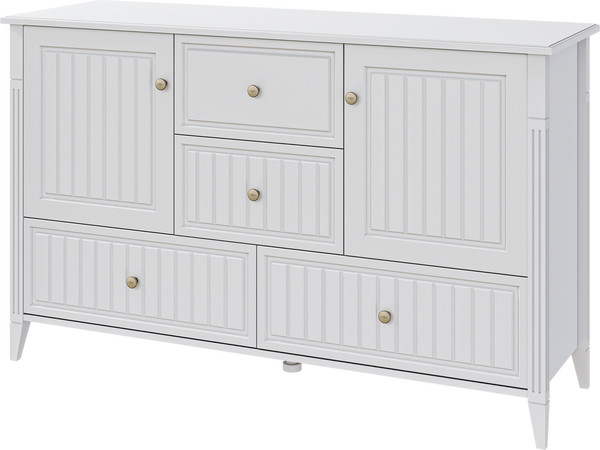 Изображение товара Тумба Bravo Мебель Мэгги 4 ящика (белый снег/лак белый)