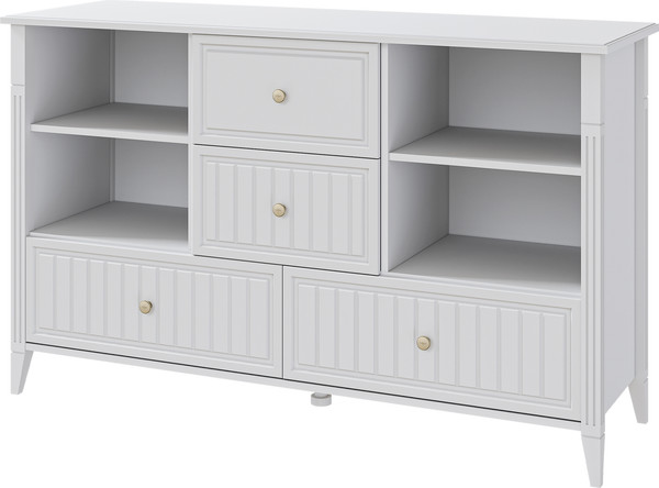 Изображение товара Тумба Bravo Мебель Мэгги 4 ящика (белый снег/лак белый)