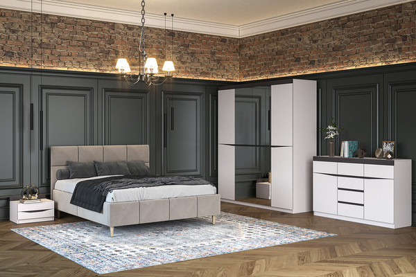 Изображение товара Тумба Bravo Мебель Тиана 6ящ. (персидский жемчуг/вольфрам)